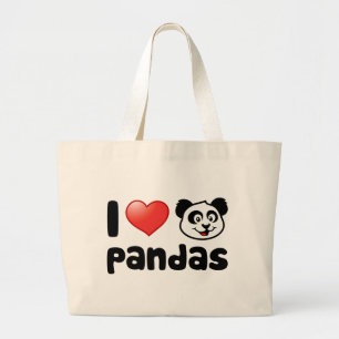 I Liebe-Pandas Jumbo Stoffbeutel