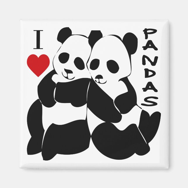 I Liebe Pandas Magnet (Vorne)