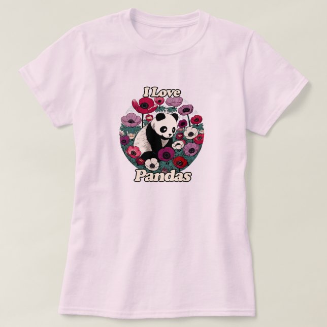 I Liebe Pandas Panda Bear T-Shirt (Design vorne)
