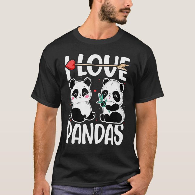 I Liebe Pandas Panda Bear T-Shirt (Vorderseite)