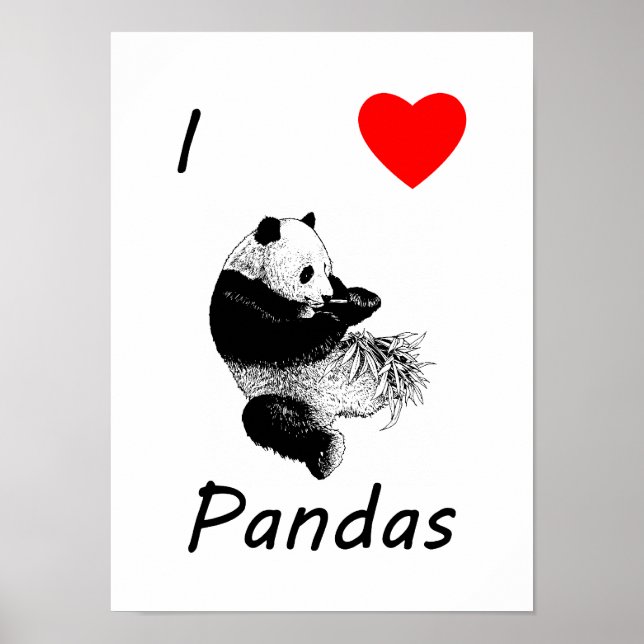 I Liebe Pandas Poster (Vorne)