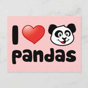 I Liebe Pandas Postkarte