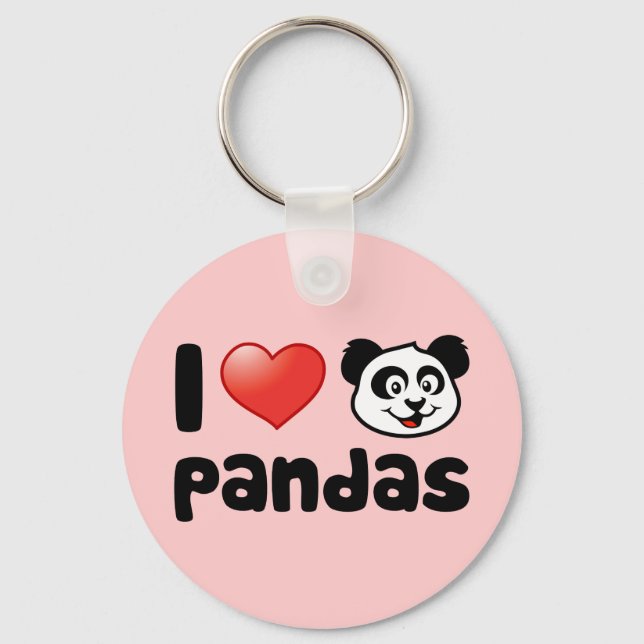 I Liebe Pandas Schlüsselanhänger (Vorderseite)