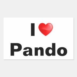 I Liebe Pando Rechteckiger Aufkleber