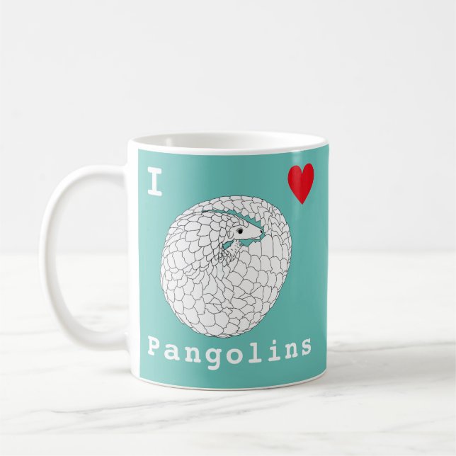I Liebe Pangolins gefährdete Tierart Art Kaffeetasse (Links)