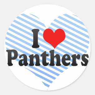 I Liebe Panthers Runder Aufkleber