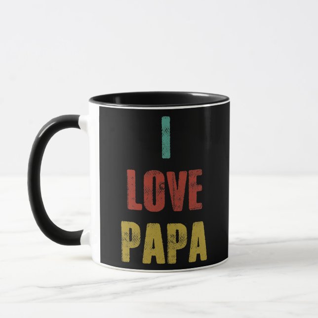 I Liebe Papa Geschenke Väter Tag Vintag  Tasse (Links)