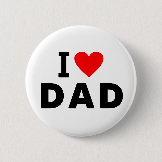 i Liebe Papa Herzpapa Textnachricht Vater Symbol Button (Vorderseite)
