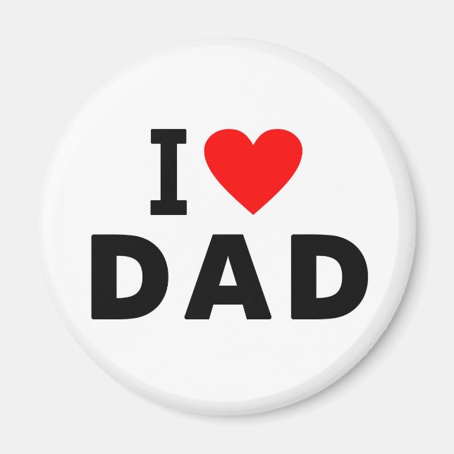 i Liebe Papa Herzpapa Textnachricht Vater Symbol Magnet (Vorne)