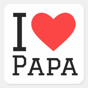 I Liebe Papa Quadratischer Aufkleber