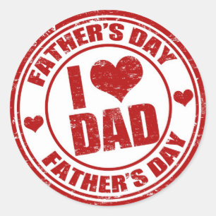 I Liebe Papa Runder Aufkleber