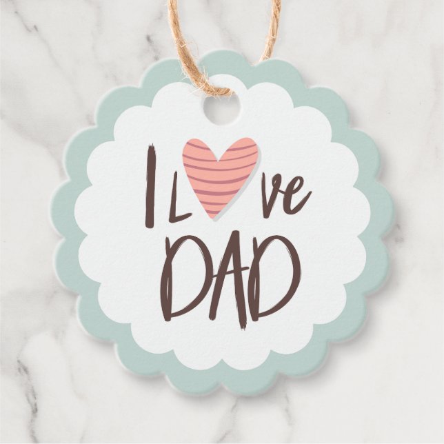 I Liebe Papa - väterlicher Tag - Herz Geschenkanhänger (Vorderseite)