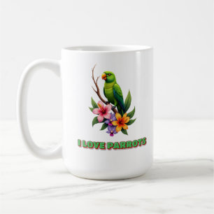 "I Liebe Papageien - Farbenfrohe tropische Papagei Kaffeetasse
