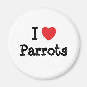 I Liebe Papageienherzbrauch personalisiert Magnet