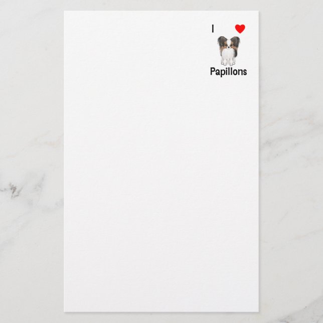 I Liebe Papillons (Bild) Briefpapier (Vorderseite)