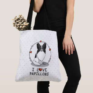 I Liebe Papillons (weiß & schwarz) Herzhunde Niedl
