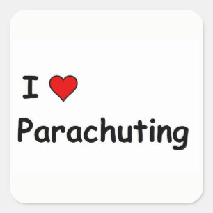 I Liebe Parachuting Quadratischer Aufkleber