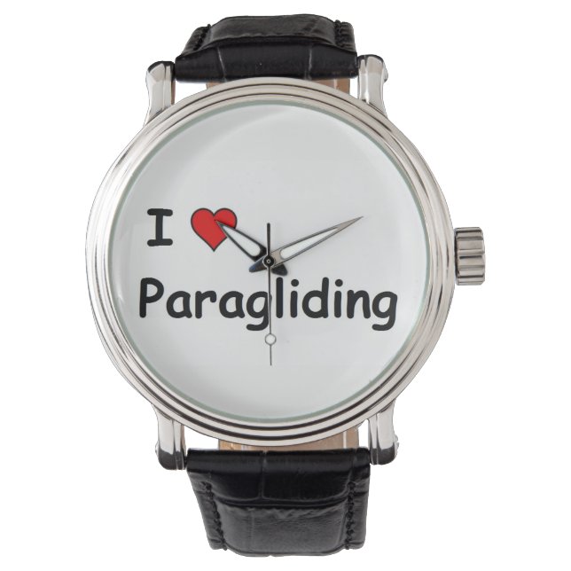 I Liebe Paragliding Armbanduhr (Vorderseite)