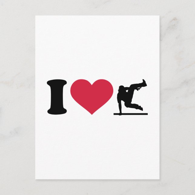 I Liebe Parcouring Postkarte (Vorderseite)