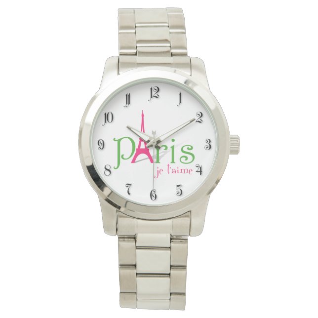 I Liebe Paris Armbanduhr (Vorderseite)