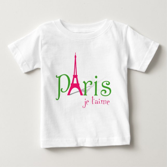 I Liebe Paris Baby T-shirt (Vorderseite)