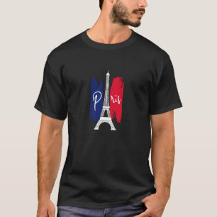 I Liebe Paris Bekleidung Eiffelturm Frankreich Fla T-Shirt