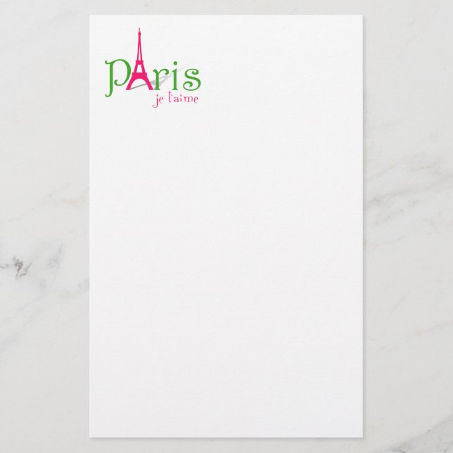 I Liebe Paris Briefpapier (Vorderseite)