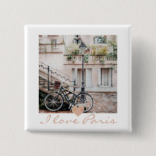 I Liebe Paris Cobblestone Street Button
