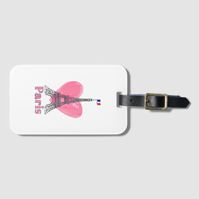 I Liebe Paris Eiffel Tower Frankreich Geschenk Gepäckanhänger (Vorderseite (Horizontal))