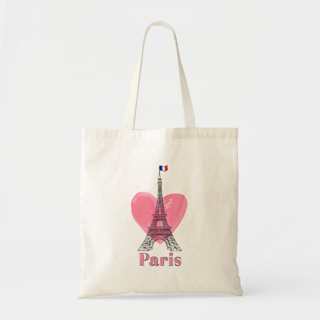 I Liebe Paris Eiffel Tower Frankreich Geschenk Tragetasche (Vorne)