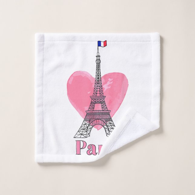 I Liebe Paris Eiffel Tower Frankreich Geschenk Waschlappen (Waschlappen)