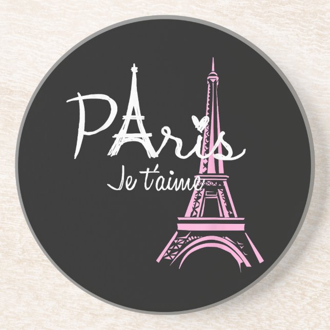 I Liebe Paris Eiffel Tower Frankreich Getränkeuntersetzer (Vorne)