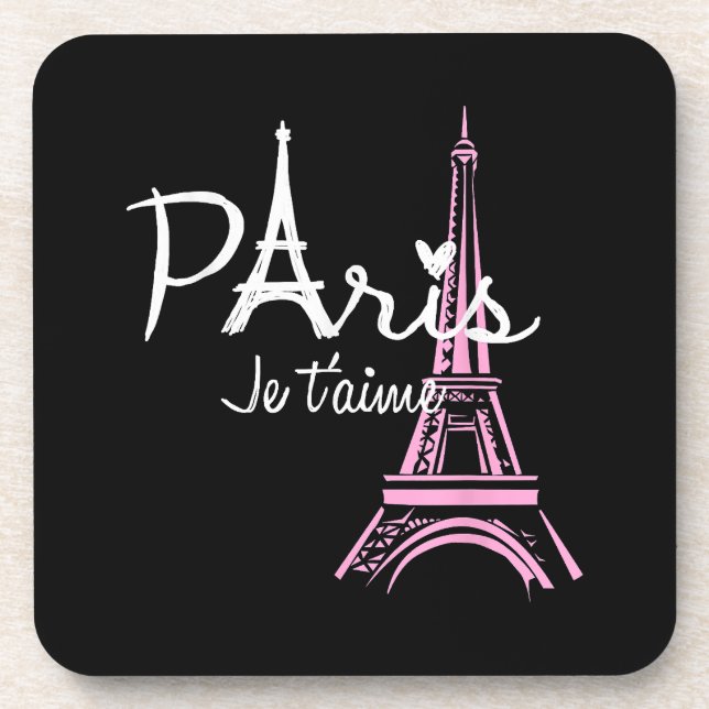 I Liebe Paris Eiffel Tower Frankreich Getränkeuntersetzer (Vorderseite)