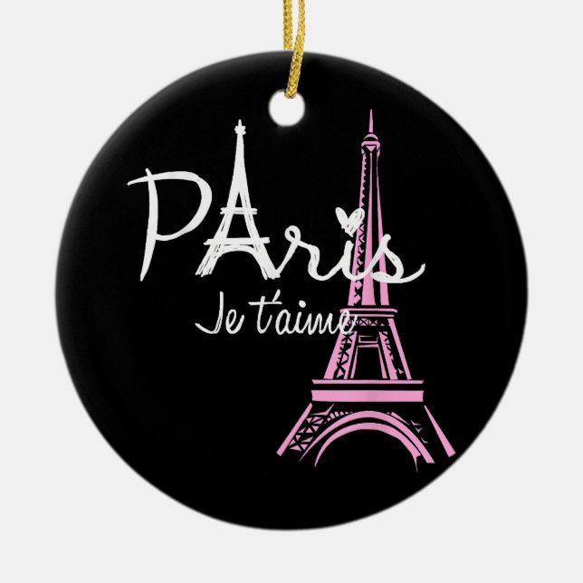I Liebe Paris Eiffel Tower Frankreich Keramik Ornament (Vorne)