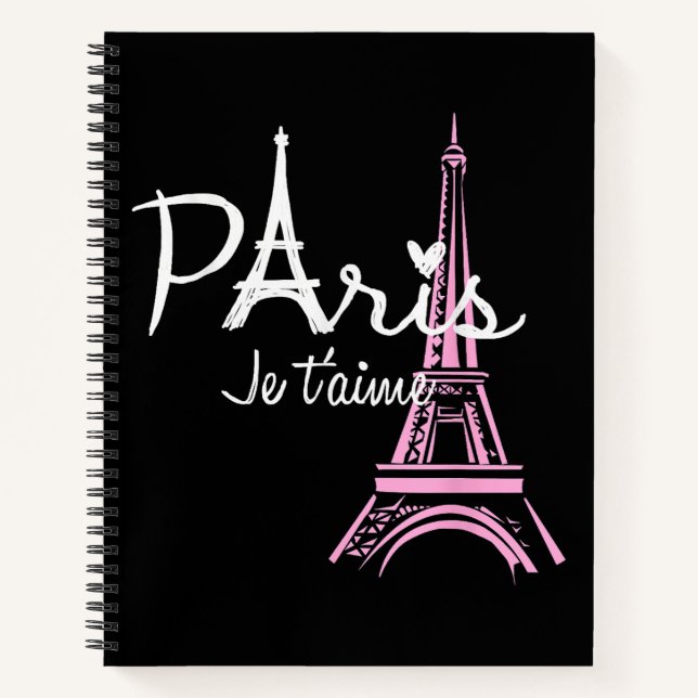 I Liebe Paris Eiffel Tower Frankreich Notizbuch (Vorderseite)