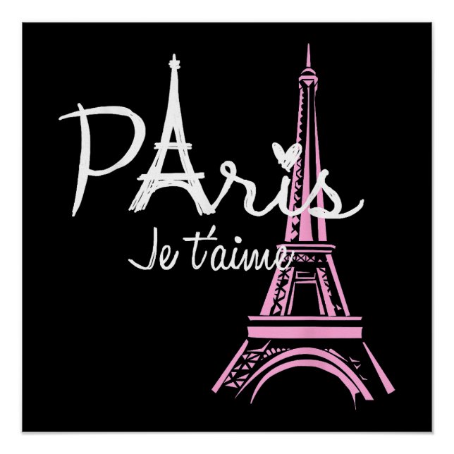I Liebe Paris Eiffel Tower Frankreich Poster (Vorderseite)