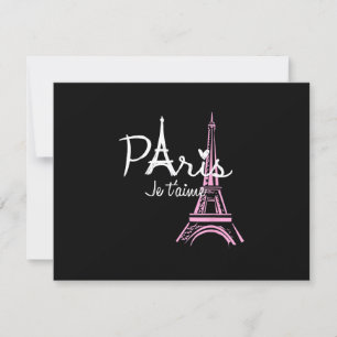 I Liebe Paris Eiffel Tower Frankreich RSVP Karte