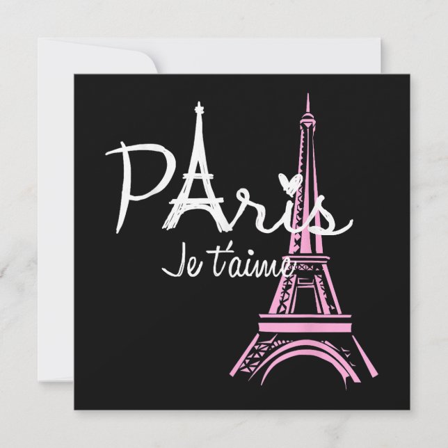 I Liebe Paris Eiffel Tower Frankreich Save The Date (Vorderseite)