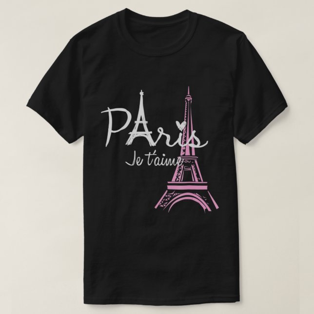 I Liebe Paris Eiffel Tower Frankreich T - Shirt Fr (Design vorne)