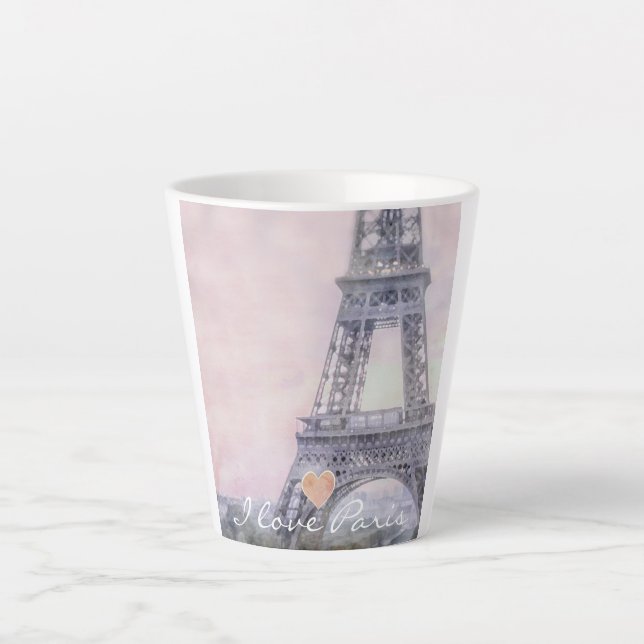 I Liebe Paris Eiffel Tower Latte Tasse (Vorderseite)