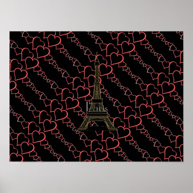 I Liebe Paris Eiffel Tower Poster (Vorne)
