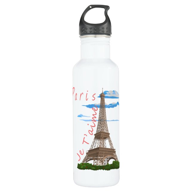 I Liebe Paris Eiffelturm Edelstahlflasche (Vorderseite)