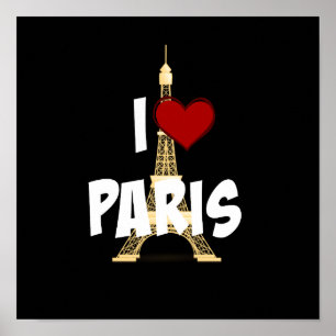 "I Liebe Paris", Eiffelturm, Poster