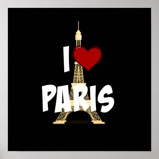 "I Liebe Paris", Eiffelturm, Poster (Vorne)
