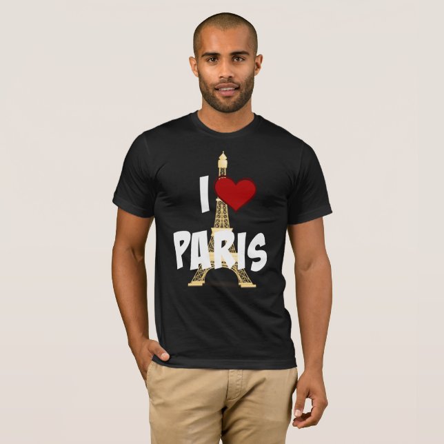 "I Liebe Paris", Eiffelturm T-Shirt (Vorne ganz)