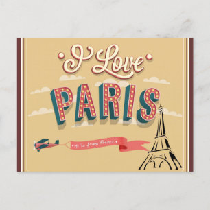 I Liebe Paris Frankreich Eiffel Tower Travel Postkarte