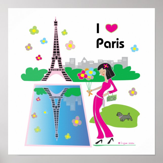 I Liebe Paris, Frankreich Poster (Vorne)