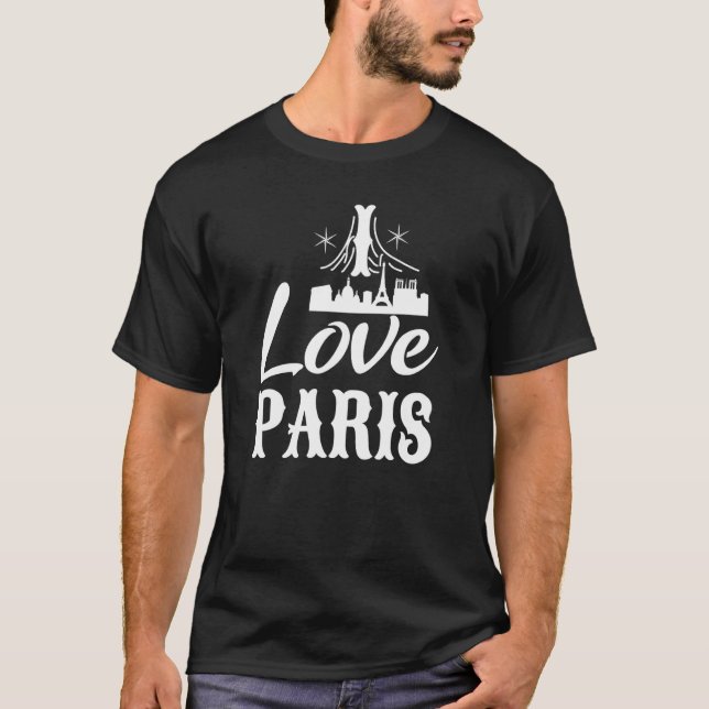 I Liebe Paris Frankreich T-Shirt (Vorderseite)