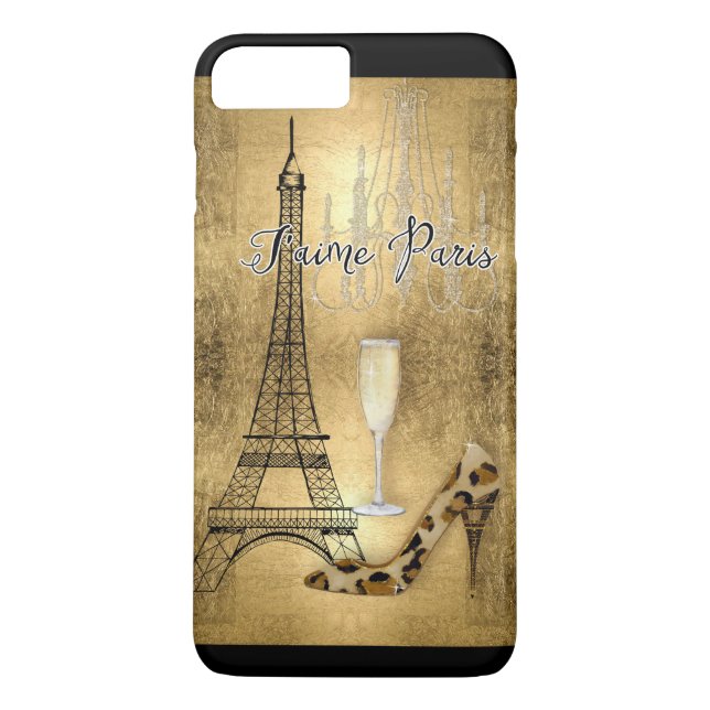 I Liebe Paris Gold Leaf Eiffelturm Mode Schuhe Case-Mate iPhone Hülle (Rückseite)