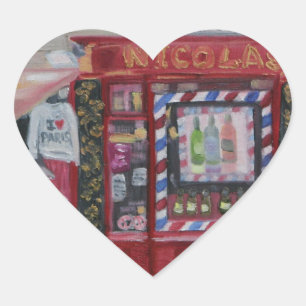 I LIEBE PARIS Herz-Aufkleber